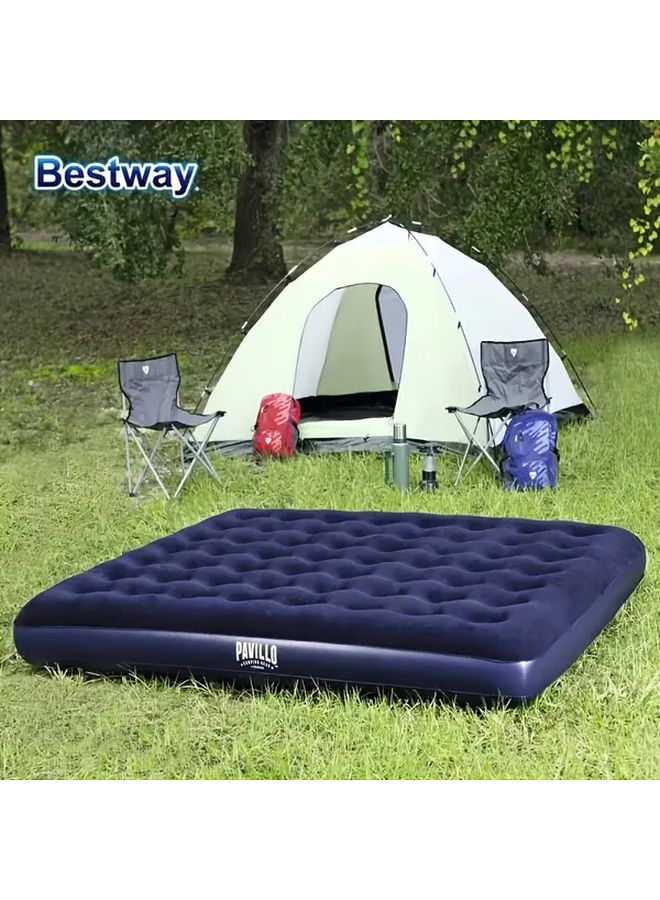 Bestway 75x54x8.75in فراش هوائي مخملي مقاوم للرطوبة للتخييم وضيوف المنزل - Image 4